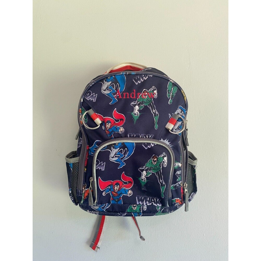 Pottery Barn Kid School backpack Superman Marvel Comic travel sport bag Boy kid